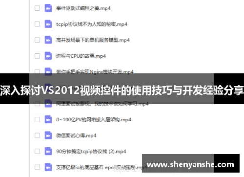深入探讨VS2012视频控件的使用技巧与开发经验分享